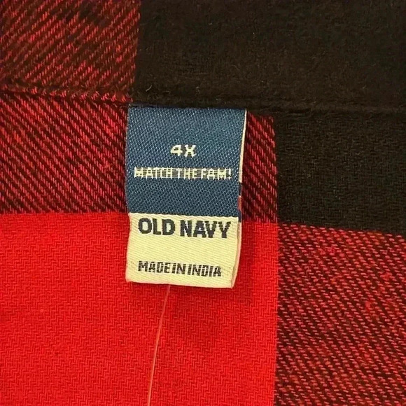 Old Navy Women’s red and black buffalo plaid flannel pajamas size 4X, NWT - Picture 2 of 6